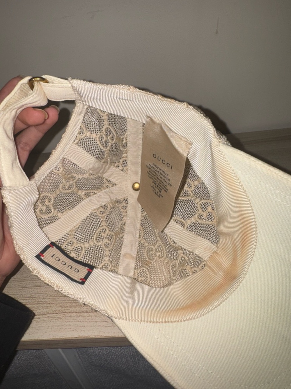 Gucci Cream Lace Baseball Cap - Picture 2 of 3